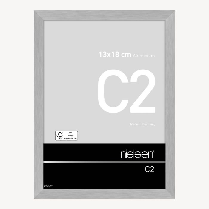 C2 Argent mat brossé 13 x 18 cm