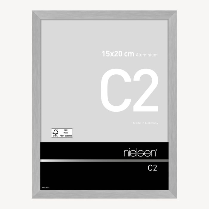 C2 Argent mat brossé 15 x 20 cm
