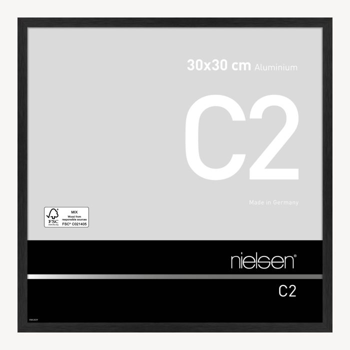 C2 Noir mat brossé 30 x 30 cm