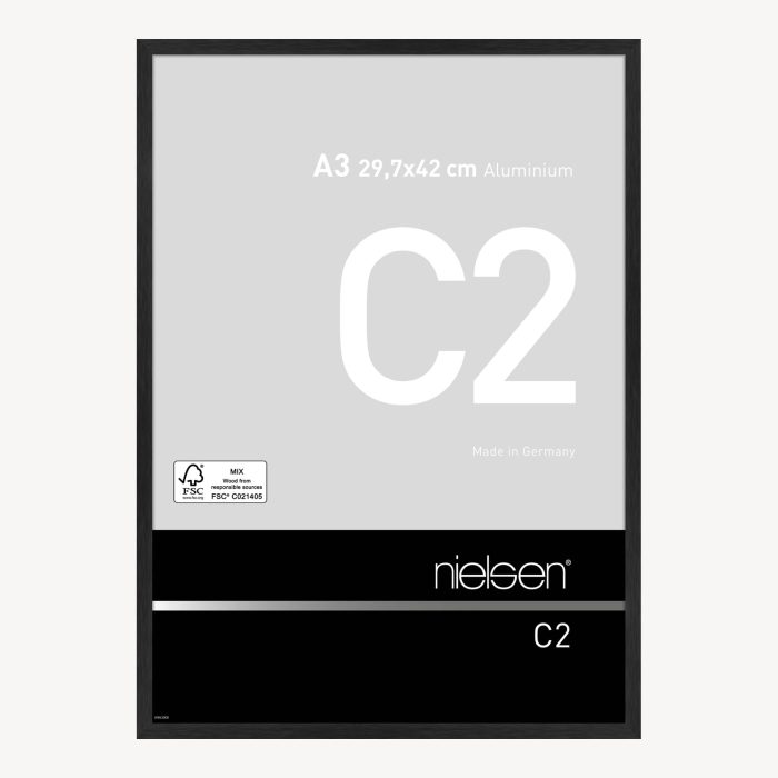 C2 Noir mat brossé 29,7 x 42 cm