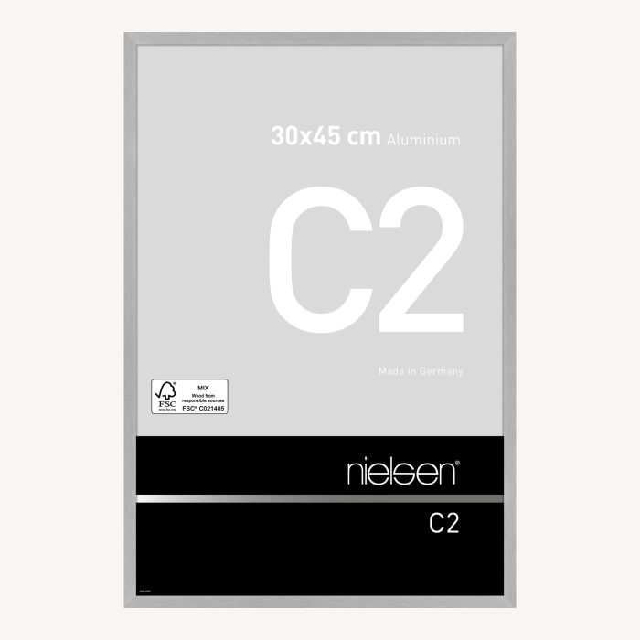 C2 Argent mat brossé 30 x 45 cm
