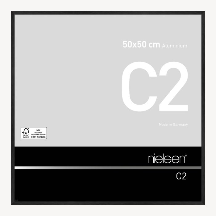 C2 Noir mat brossé 50 x 50 cm