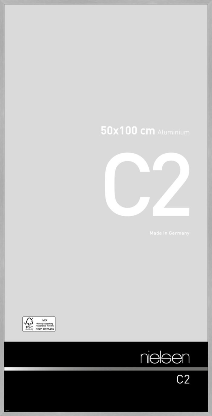 C2 Argent mat brossé 50 x 100 cm